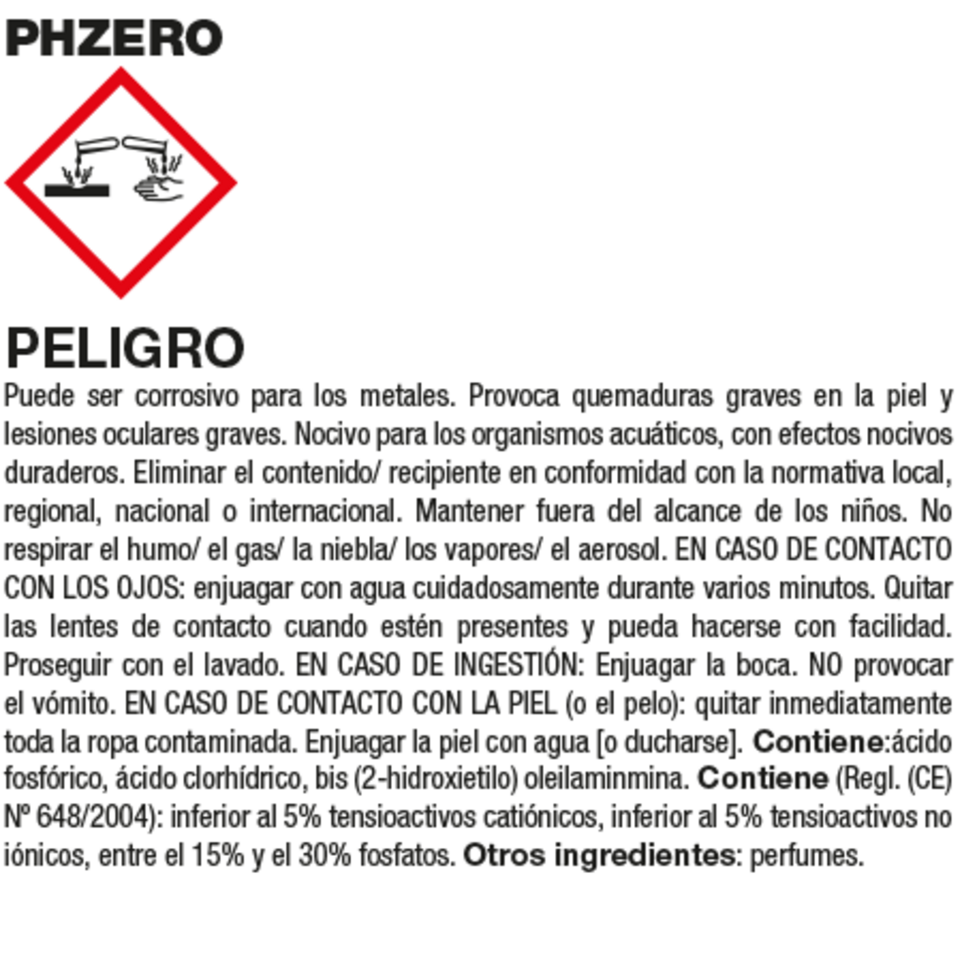 Fila PHZERO - Desincrustante Ácido Enérgico - 2