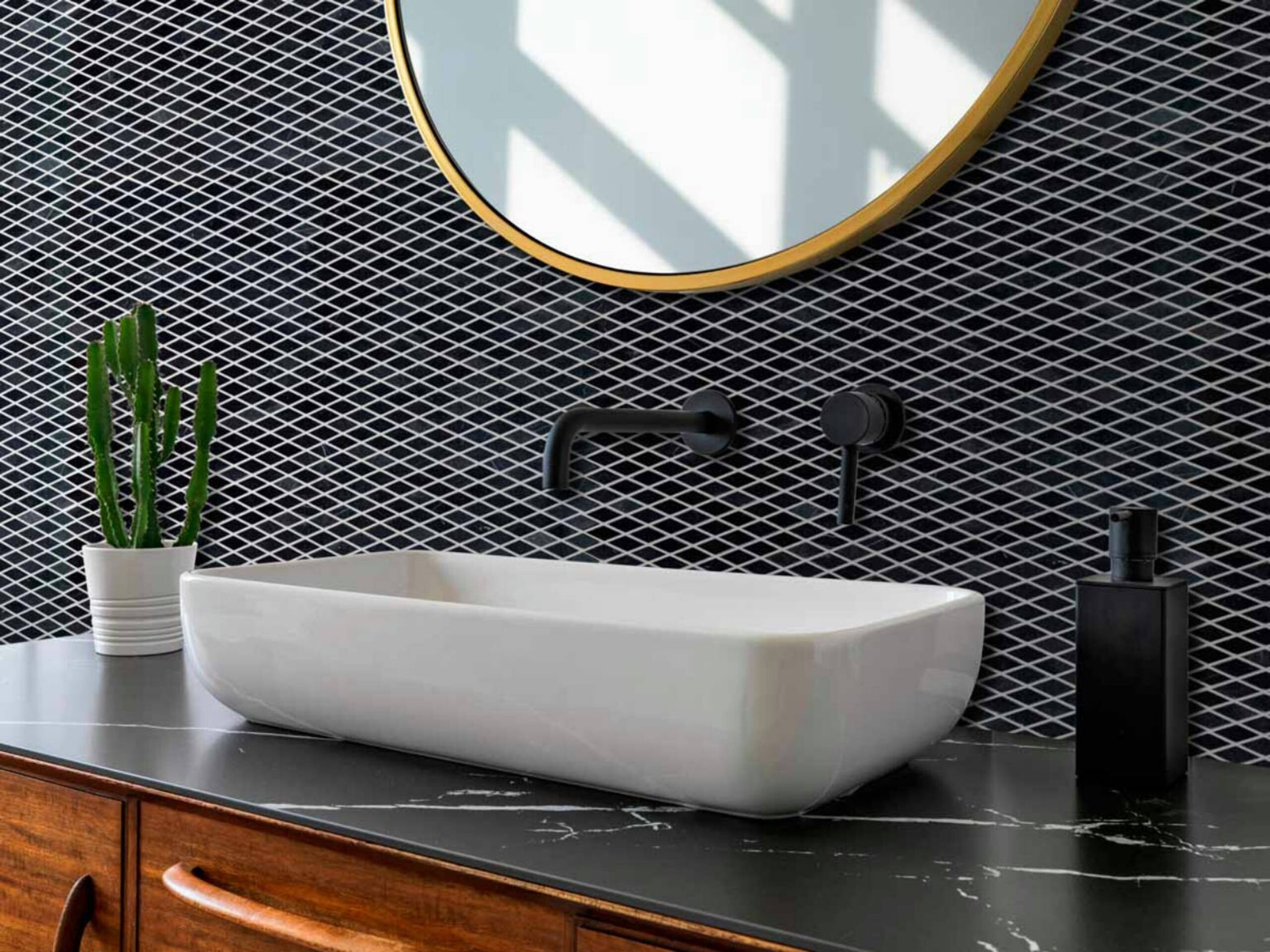 DIAMOND BLANCO o NEGRO - Mosaico en Malla - 1