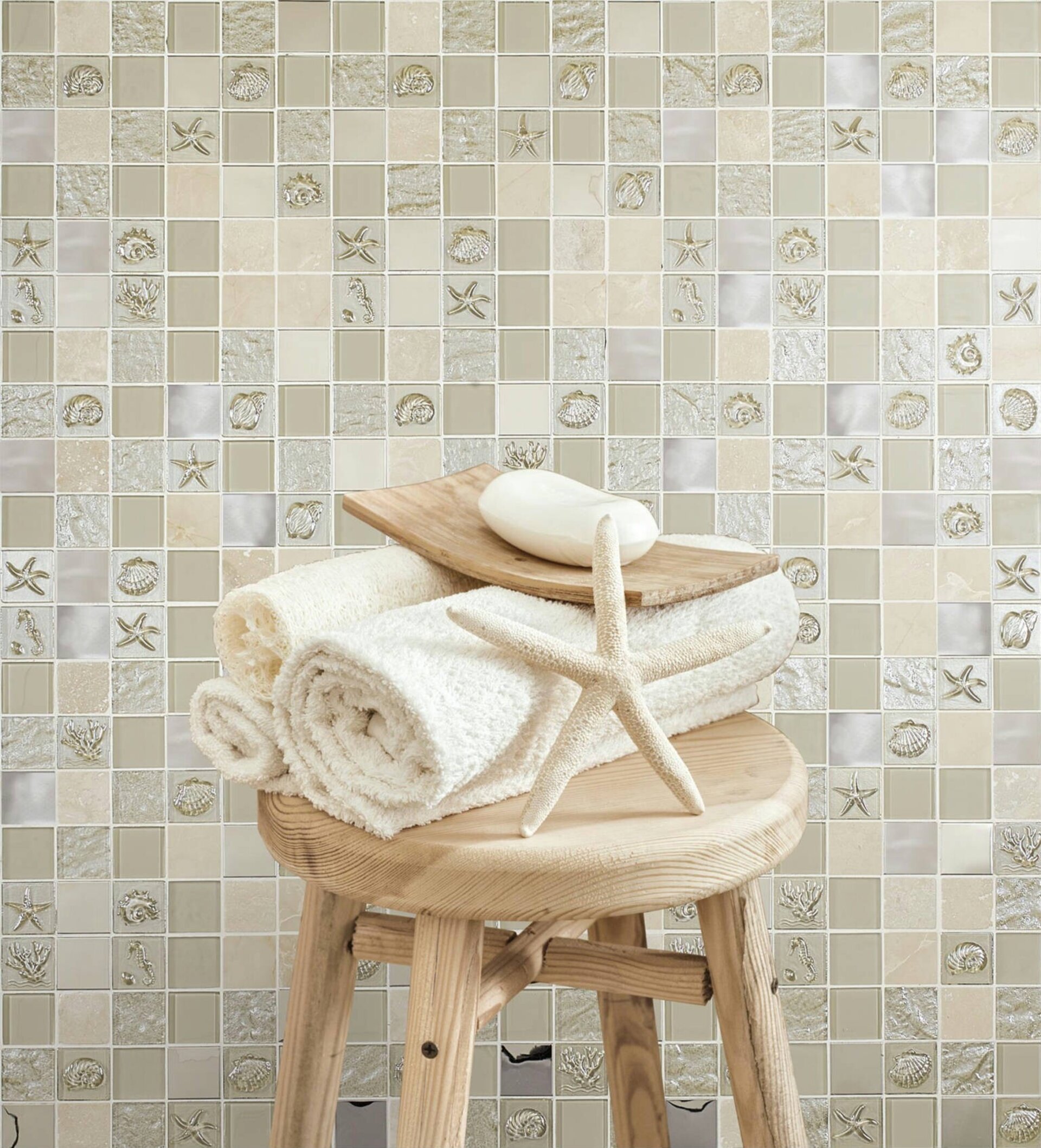 MARINA BEIGE o NEGRO - Mosaico en Malla - 1