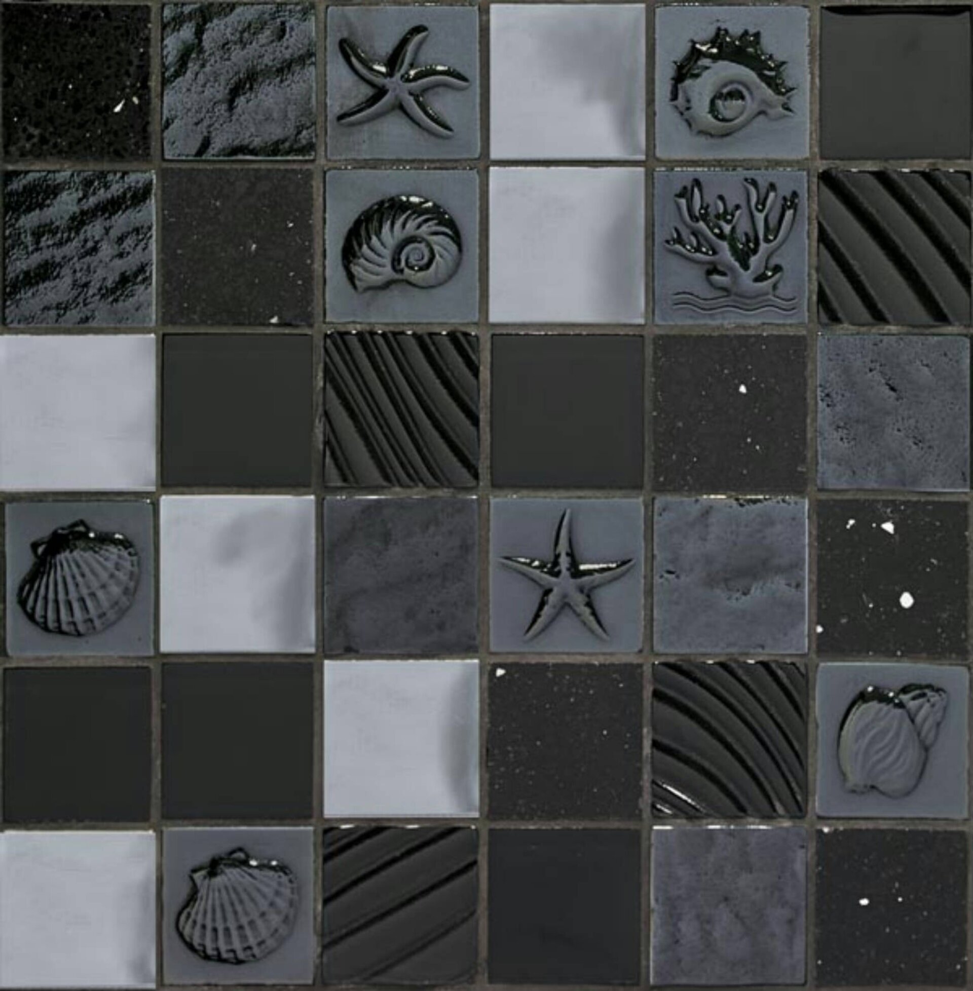 MARINA BEIGE o NEGRO - Mosaico en Malla - 5